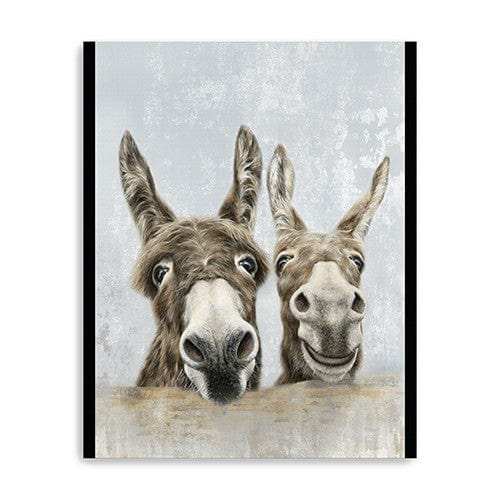 Cute Donkeys Canvas Unframed Print Wall Art - Homeroots - Flyclothing LLC