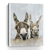 Cute Donkeys Canvas Unframed Print Wall Art - Homeroots - Flyclothing LLC