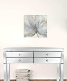 Soft Blue And Grey Flower With Gold Details Unframed Print Wall Art - Homeroots - Flyclothing LLC