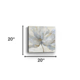 Soft Blue And Grey Flower With Gold Details Unframed Print Wall Art - Homeroots - Flyclothing LLC