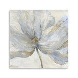 Soft Blue And Grey Flower With Gold Details Unframed Print Wall Art - Homeroots - Flyclothing LLC