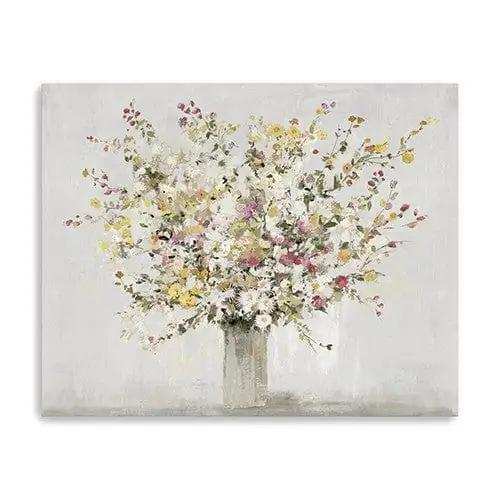 Small Colorful Wildflowers in a Vase Canvas Wall Art - Homeroots - Flyclothing LLC