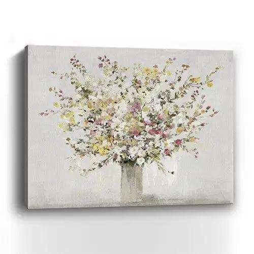 Small Colorful Wildflowers in a Vase Canvas Wall Art - Homeroots - Flyclothing LLC