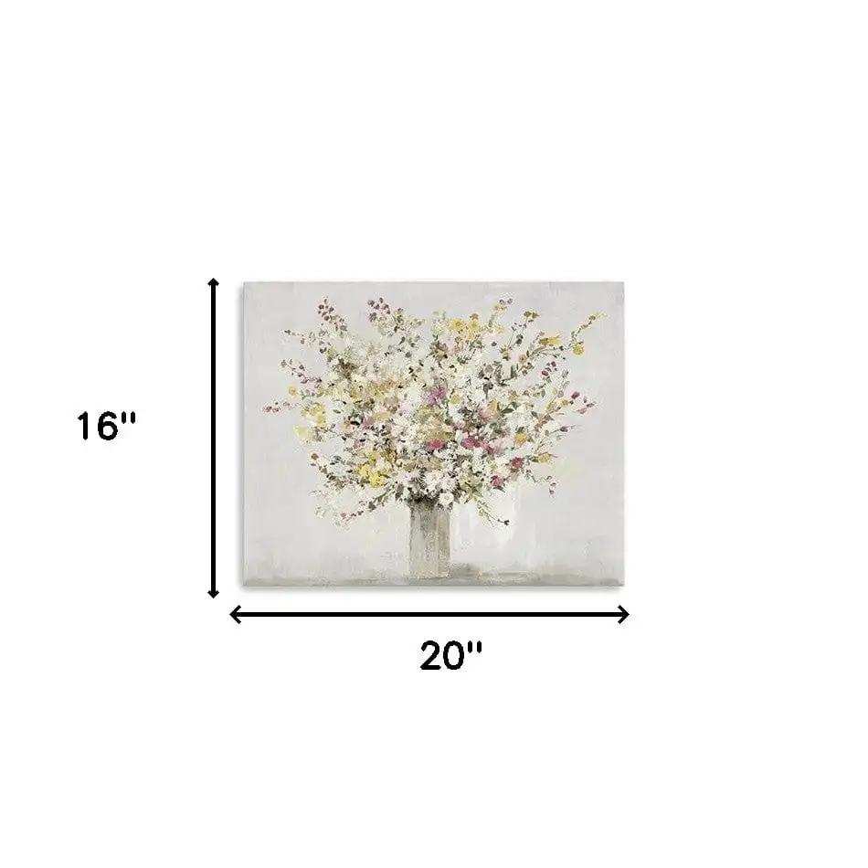 Small Colorful Wildflowers in a Vase Canvas Wall Art - Homeroots - Flyclothing LLC