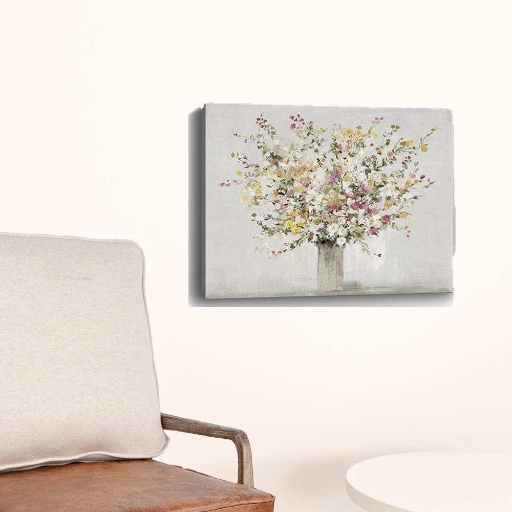 Small Colorful Wildflowers in a Vase Canvas Wall Art - Homeroots - Flyclothing LLC