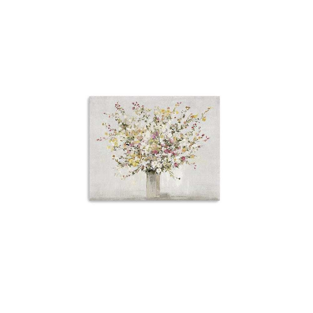 Small Colorful Wildflowers in a Vase Canvas Wall Art - Homeroots - Flyclothing LLC
