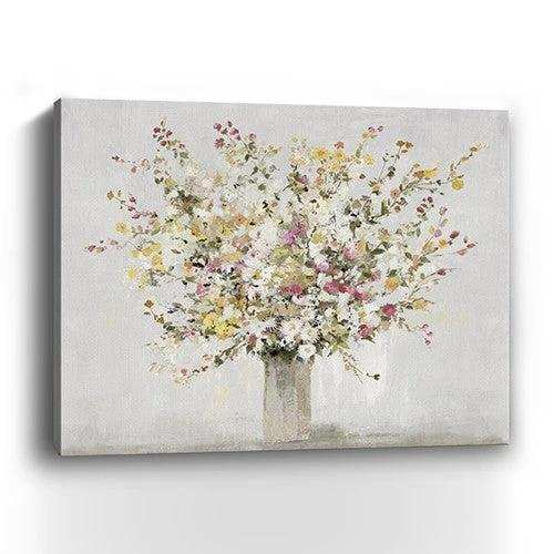 Large Colorful Wildflowers in a Vase Canvas Wall Art - Homeroots - Flyclothing LLC
