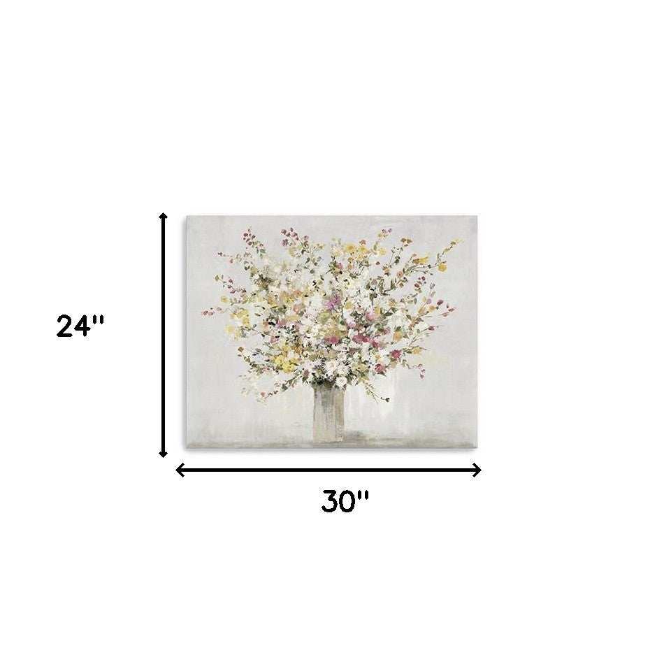 Large Colorful Wildflowers in a Vase Canvas Wall Art - Homeroots - Flyclothing LLC