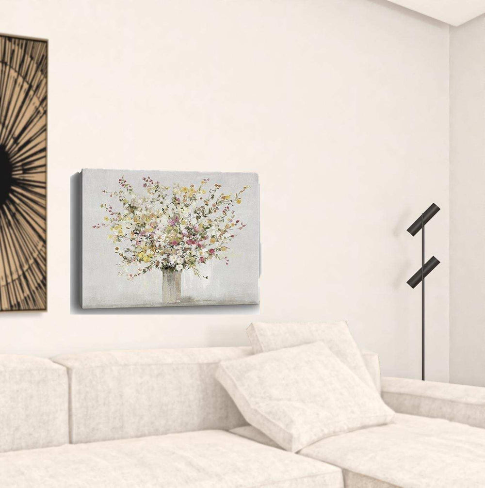 Large Colorful Wildflowers in a Vase Canvas Wall Art - Homeroots - Flyclothing LLC