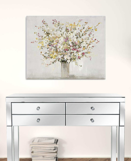 Large Colorful Wildflowers in a Vase Canvas Wall Art - Homeroots - Flyclothing LLC