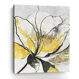 Modern Yellow And Black Flower Unframed Print Wall Art - Homeroots - Flyclothing LLC