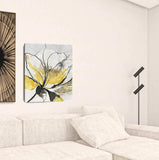 Modern Yellow And Black Flower Unframed Print Wall Art - Homeroots - Flyclothing LLC