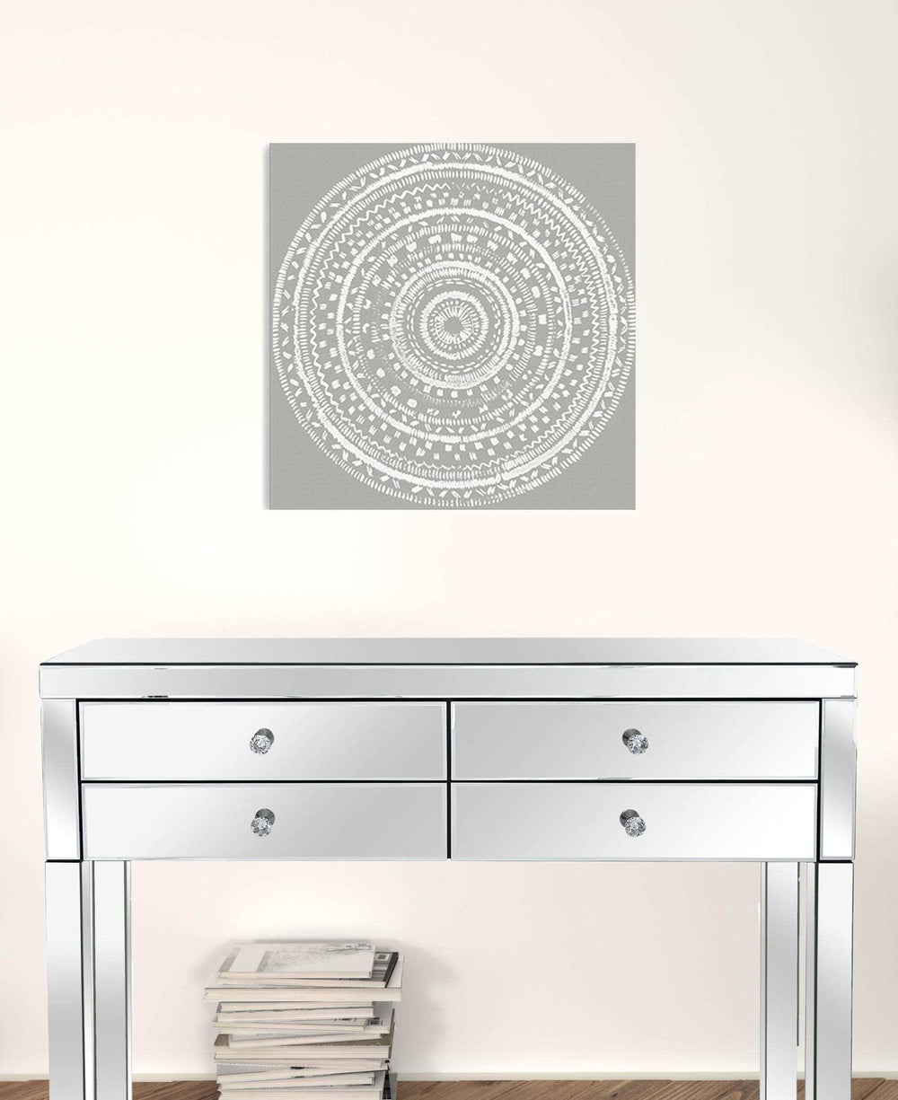 Boho White Mandala Unframed Print Wall Art - Homeroots - Flyclothing LLC