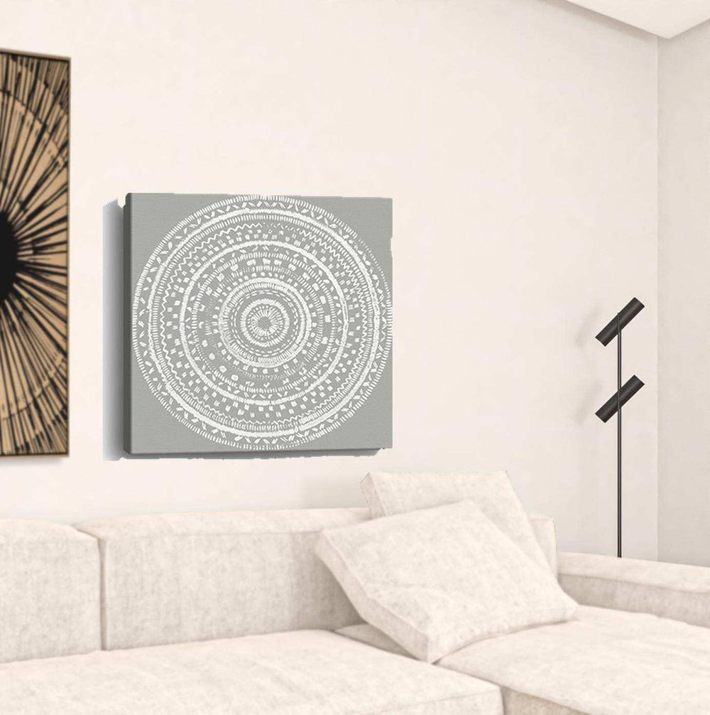 Boho White Mandala Unframed Print Wall Art - Homeroots - Flyclothing LLC