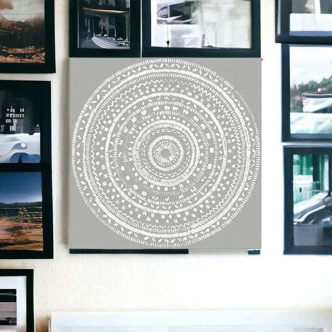 Boho White Mandala Unframed Print Wall Art - Homeroots - Flyclothing LLC