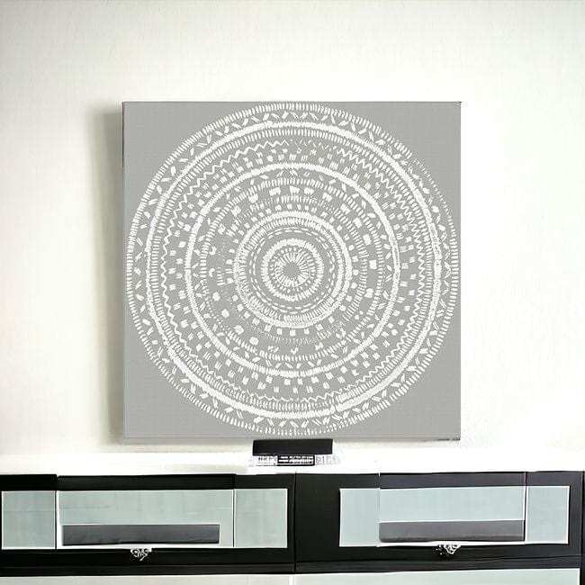 Boho White Mandala Unframed Print Wall Art - Homeroots - Flyclothing LLC