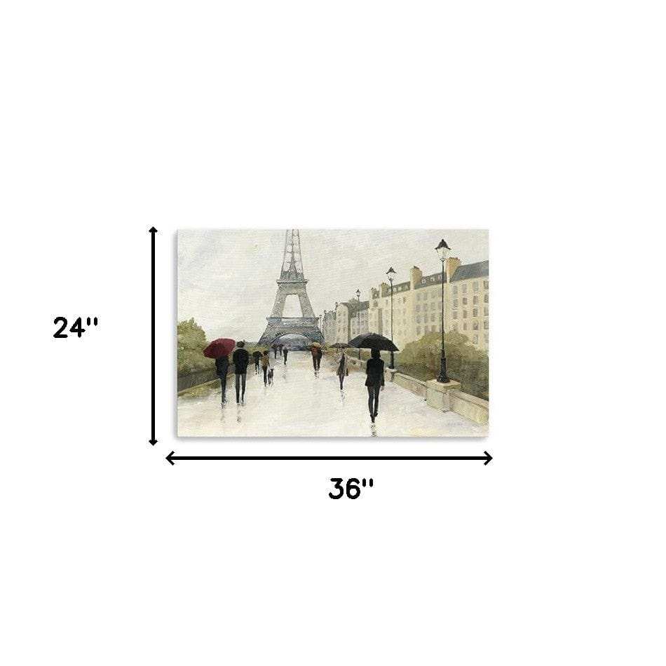 Parisian Rainy Day Unframed Print Wall Art - Homeroots - Flyclothing LLC