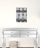 20" x 16" Balcony View Black and White Photo Real Canvas Wall Art - Homeroots