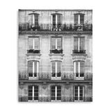 30" x 24" Balcony View Black and White Photo Real Canvas Wall Art - Homeroots