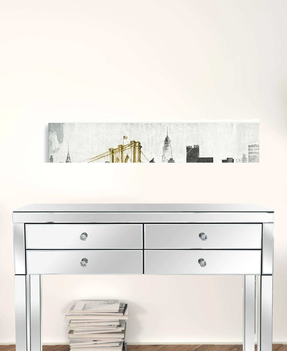 Nyc Golden Bridge Skyline Unframed Print Wall Art - Homeroots - Flyclothing LLC