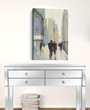 30" x 24" Watercolor Walk in the City Canvas Wall Art - Homeroots