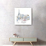 French Caf With Red And Blue Accents Unframed Print Wall Art - Homeroots - Flyclothing LLC