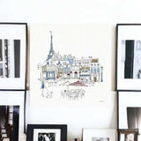 French Caf With Red And Blue Accents Unframed Print Wall Art - Homeroots - Flyclothing LLC