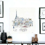 French Caf With Red And Blue Accents Unframed Print Wall Art - Homeroots - Flyclothing LLC