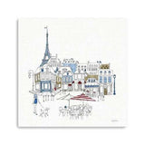 French Caf With Red And Blue Accents Unframed Print Wall Art - Homeroots - Flyclothing LLC