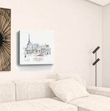 French Caf With Red And Blue Accents Unframed Print Wall Art - Homeroots - Flyclothing LLC