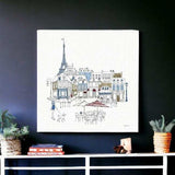 French Caf With Red And Blue Accents Unframed Print Wall Art - Homeroots - Flyclothing LLC