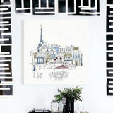 French Caf With Red And Blue Accents Unframed Print Wall Art - Homeroots - Flyclothing LLC