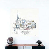French Caf With Red And Blue Accents Unframed Print Wall Art - Homeroots - Flyclothing LLC