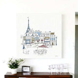 French Caf With Red And Blue Accents Unframed Print Wall Art - Homeroots - Flyclothing LLC