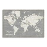 24" Minimalist World Map Canvas Wall Art - Homeroots