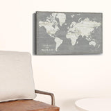 24" Minimalist World Map Canvas Wall Art - Homeroots