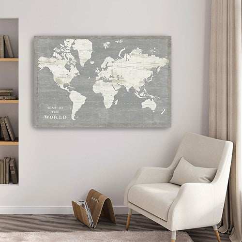 Minimalist World Map Unframed Print Wall Art - Homeroots - Flyclothing LLC