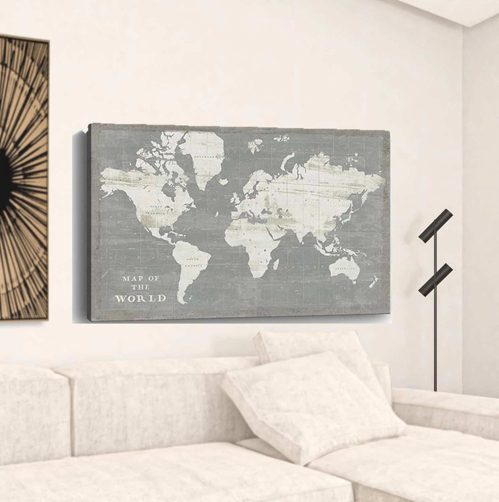 Minimalist World Map Unframed Print Wall Art - Homeroots - Flyclothing LLC