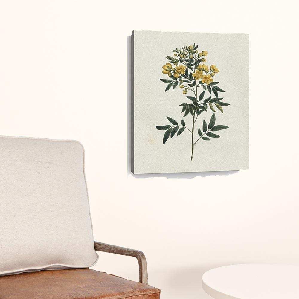Singular Yellow Blossom Branch Unframed Print Wall Art - Homeroots - Flyclothing LLC
