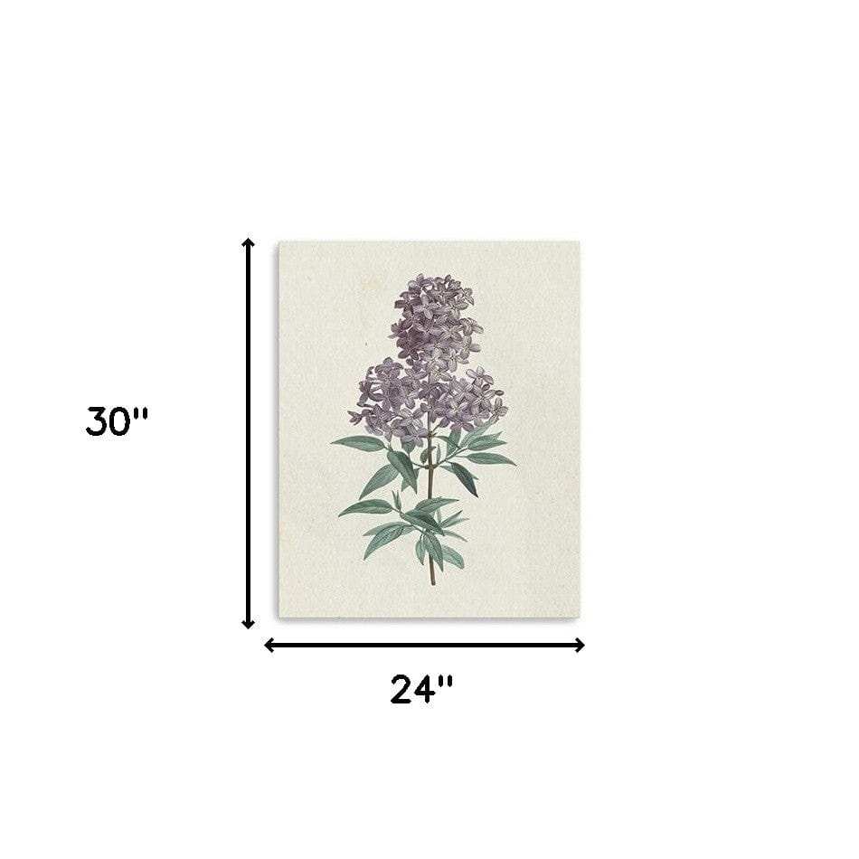 Singular Purple Blossom Branch Unframed Print Wall Art - Homeroots - Flyclothing LLC
