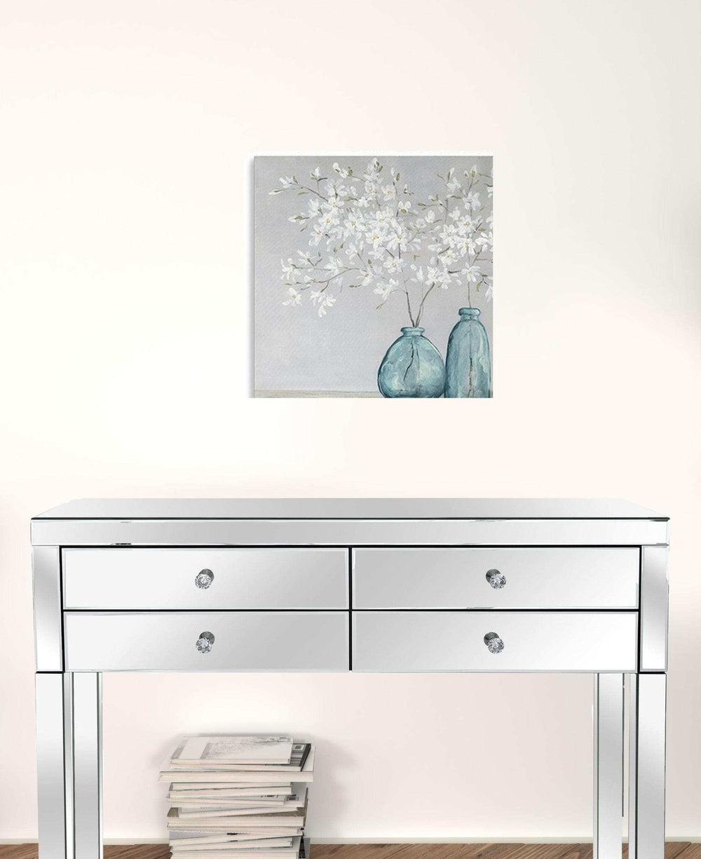 White Spring Flowers Unframed Print Wall Art - Homeroots - Flyclothing LLC