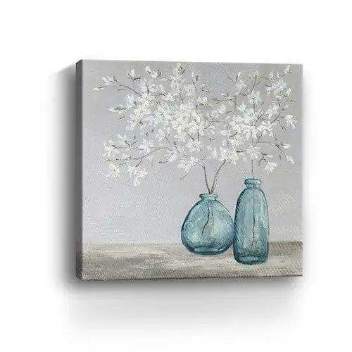 White Spring Flowers Unframed Print Wall Art - Homeroots - Flyclothing LLC