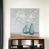 White Spring Flowers Unframed Print Wall Art - Homeroots - Flyclothing LLC