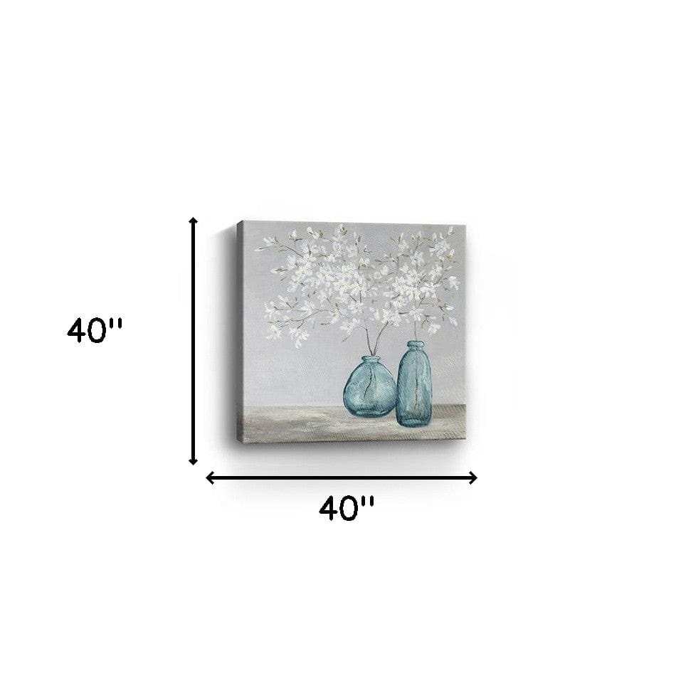 White Spring Flowers Unframed Print Wall Art - Homeroots - Flyclothing LLC