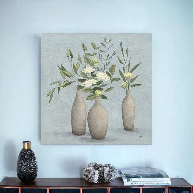 Bohemian Flowers In Ceramic Vases Unframed Print Wall Art - Homeroots - Flyclothing LLC