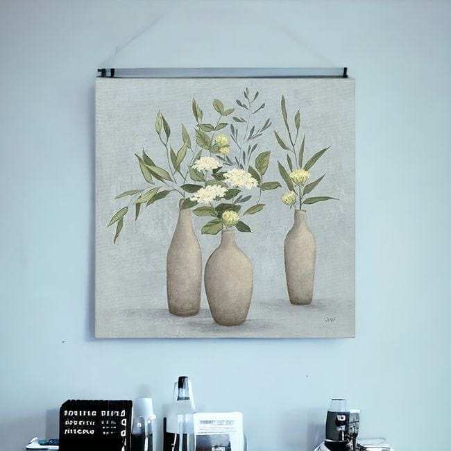 Bohemian Flowers In Ceramic Vases Unframed Print Wall Art - Homeroots - Flyclothing LLC