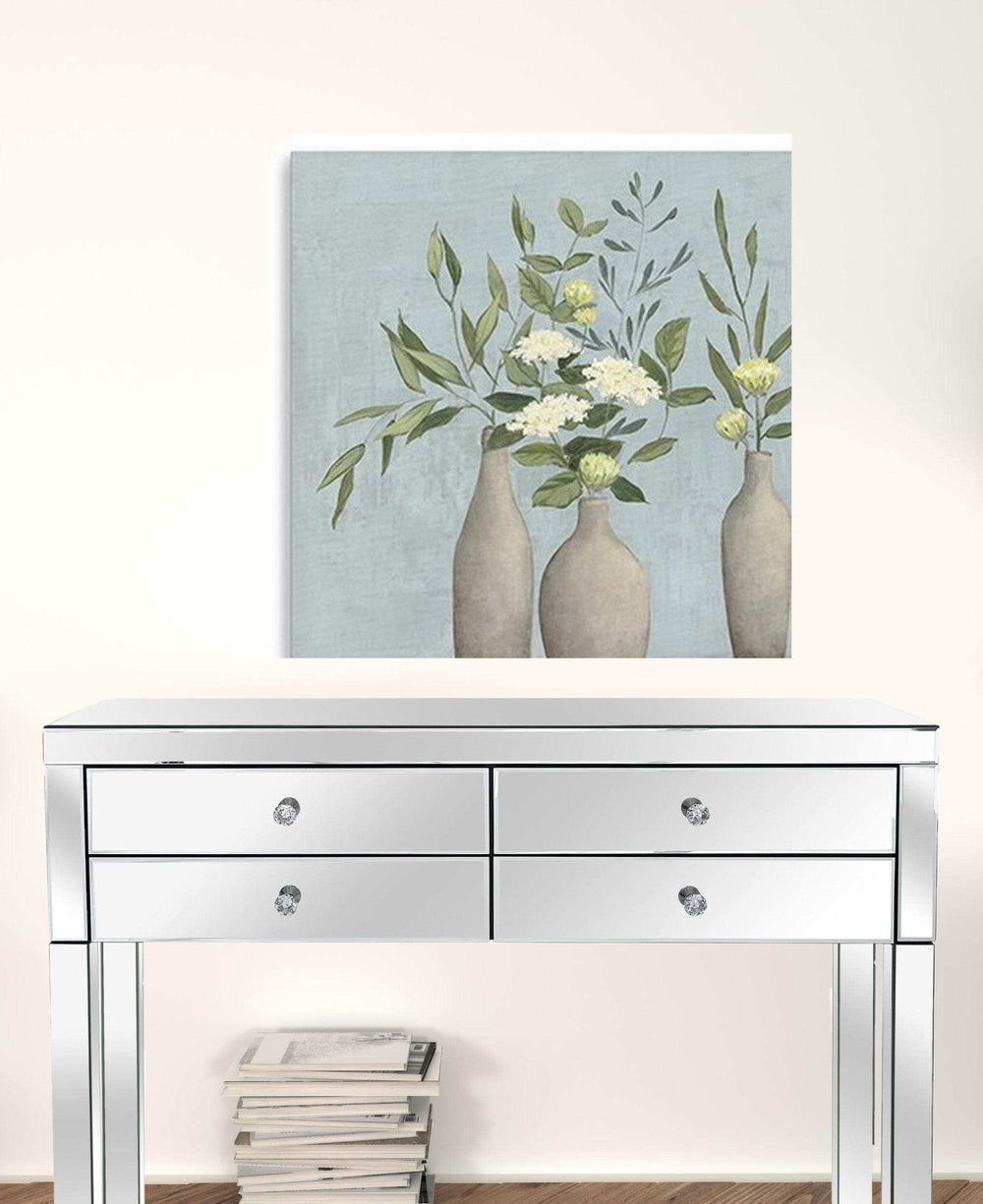 Bohemian Flowers In Ceramic Vases Unframed Print Wall Art - Homeroots - Flyclothing LLC