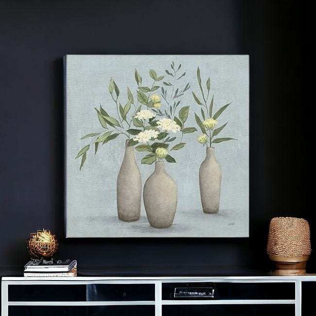 Bohemian Flowers In Ceramic Vases Unframed Print Wall Art - Homeroots - Flyclothing LLC