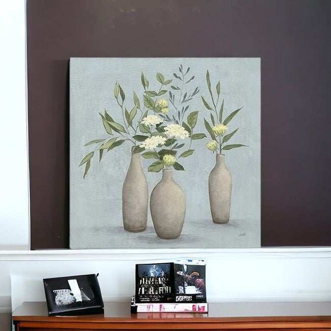 Bohemian Flowers In Ceramic Vases Unframed Print Wall Art - Homeroots - Flyclothing LLC