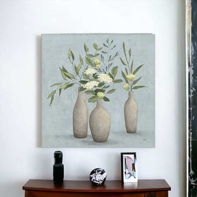 Bohemian Flowers In Ceramic Vases Unframed Print Wall Art - Homeroots - Flyclothing LLC